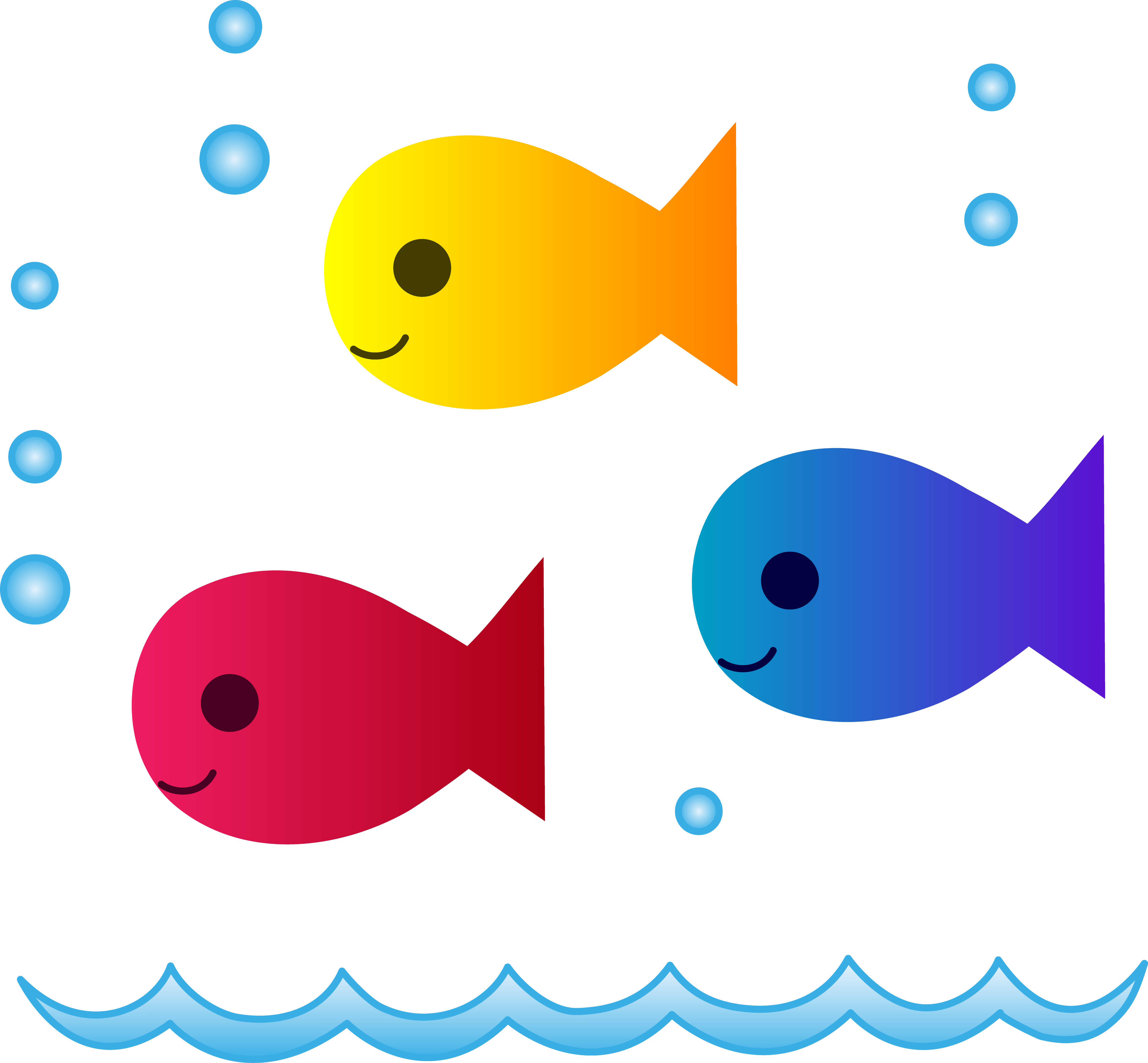 Cute School Of Fish Swimming - School Of Fish Drinking Glass (5434x5031)