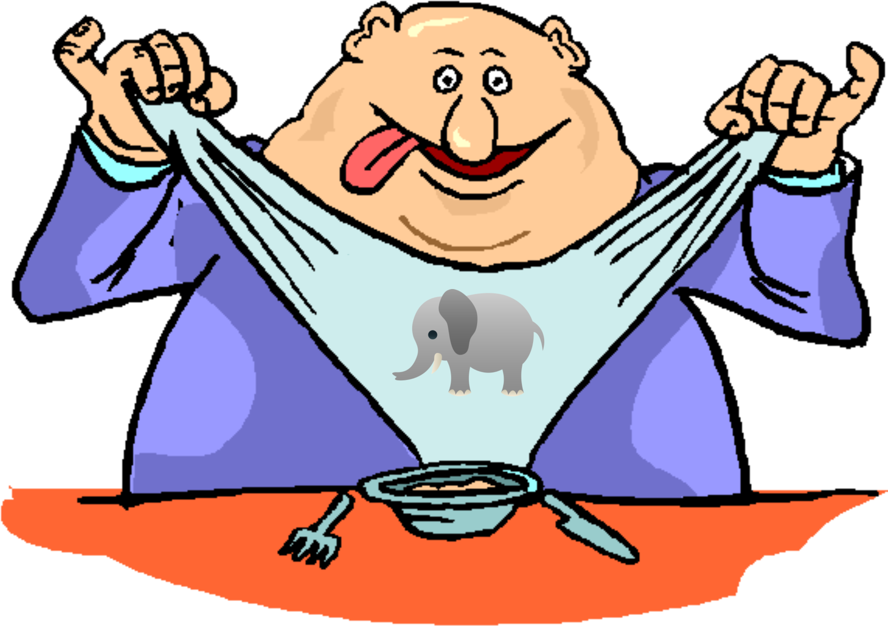Man Eats Elephant - Essen Clipart (3003x2143)
