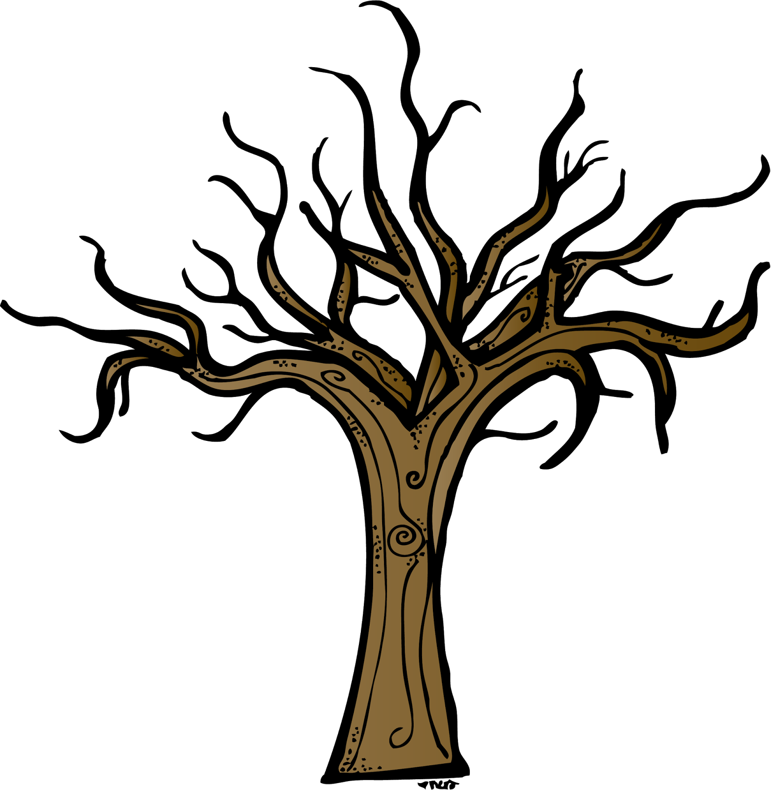 Falling Clipart Bare Fall Tree - Clipart Winter Tree (1562x1600)