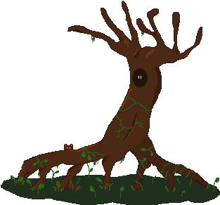Rooted Tree - Cartoon (366x415)