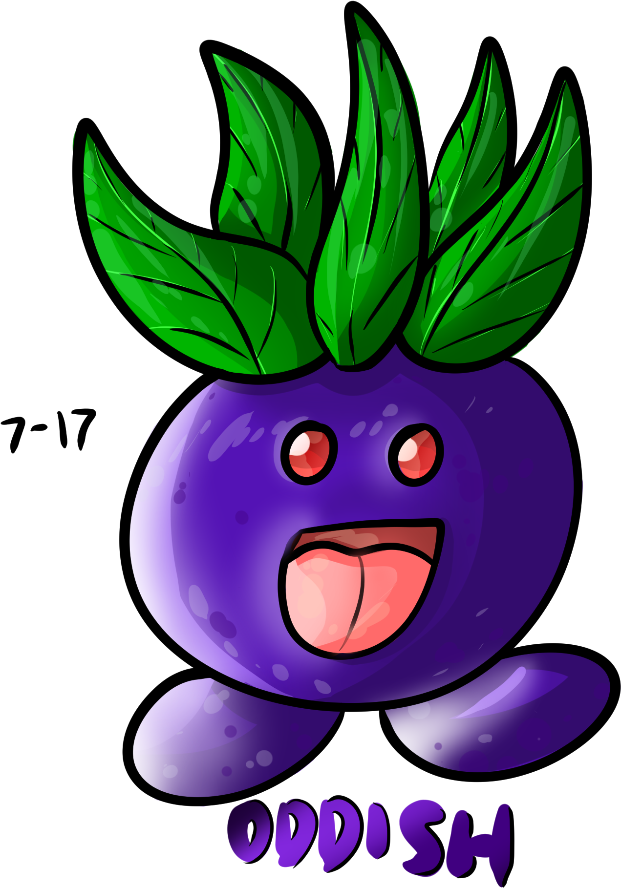 Oddish - Cartoon (1392x1845)