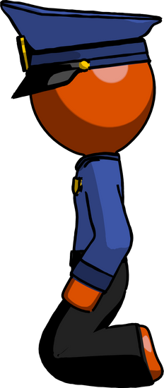 Police Man Kneeling - Bubble (232x550)