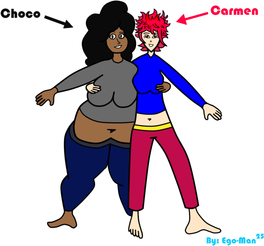 Choco And Carmen - Cartoon (923x865)