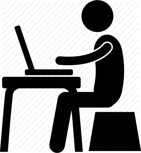 Computer - Working On Computer Icon (473x512)