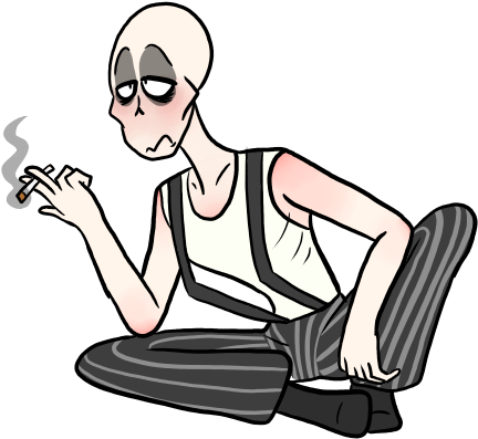 Human Skeleton By Squiddyinks - Sitting (446x441)