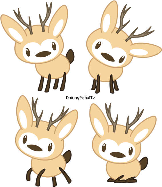 Drawn Dear Chibi - Chibi Deer Drawing (600x688)