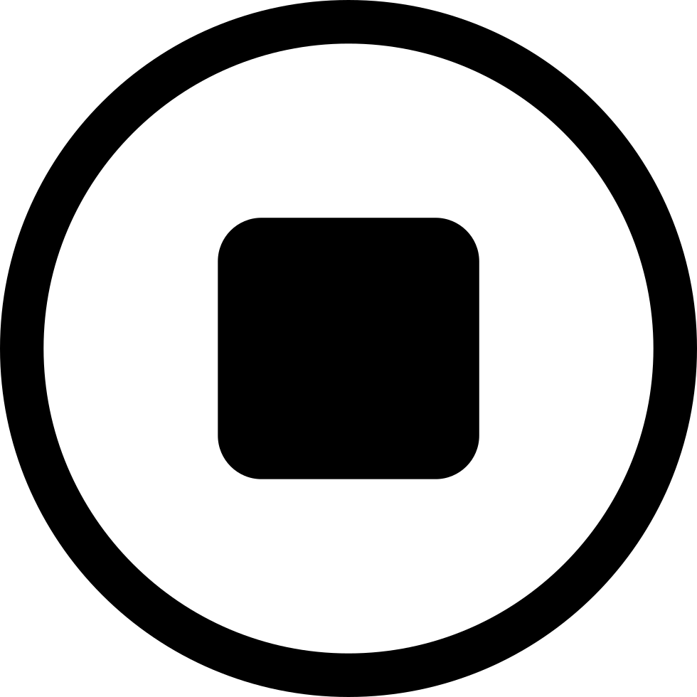 Stop Button Comments - Circle With Dot In Center (980x980)