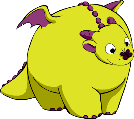 Fat Dragon - Cartoon (438x391)