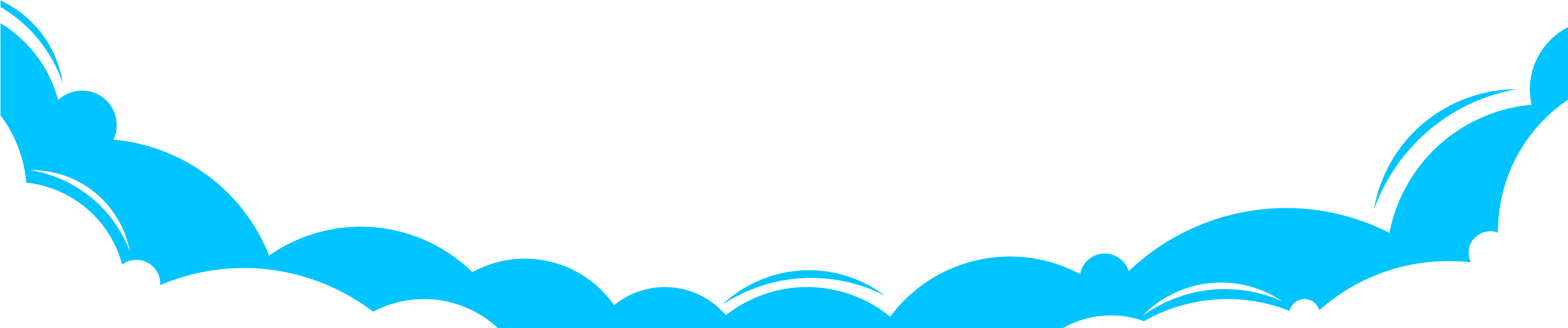 Vector Cartoon Blue Clouds Border Material - Cloud (3174x917)