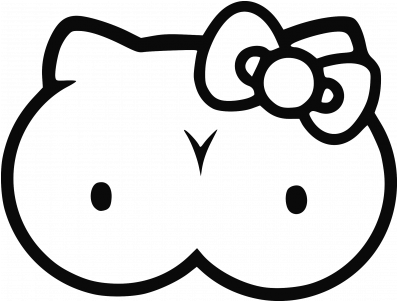 Hellotitty-black - Hello Kitty Coloring Pages (500x300)