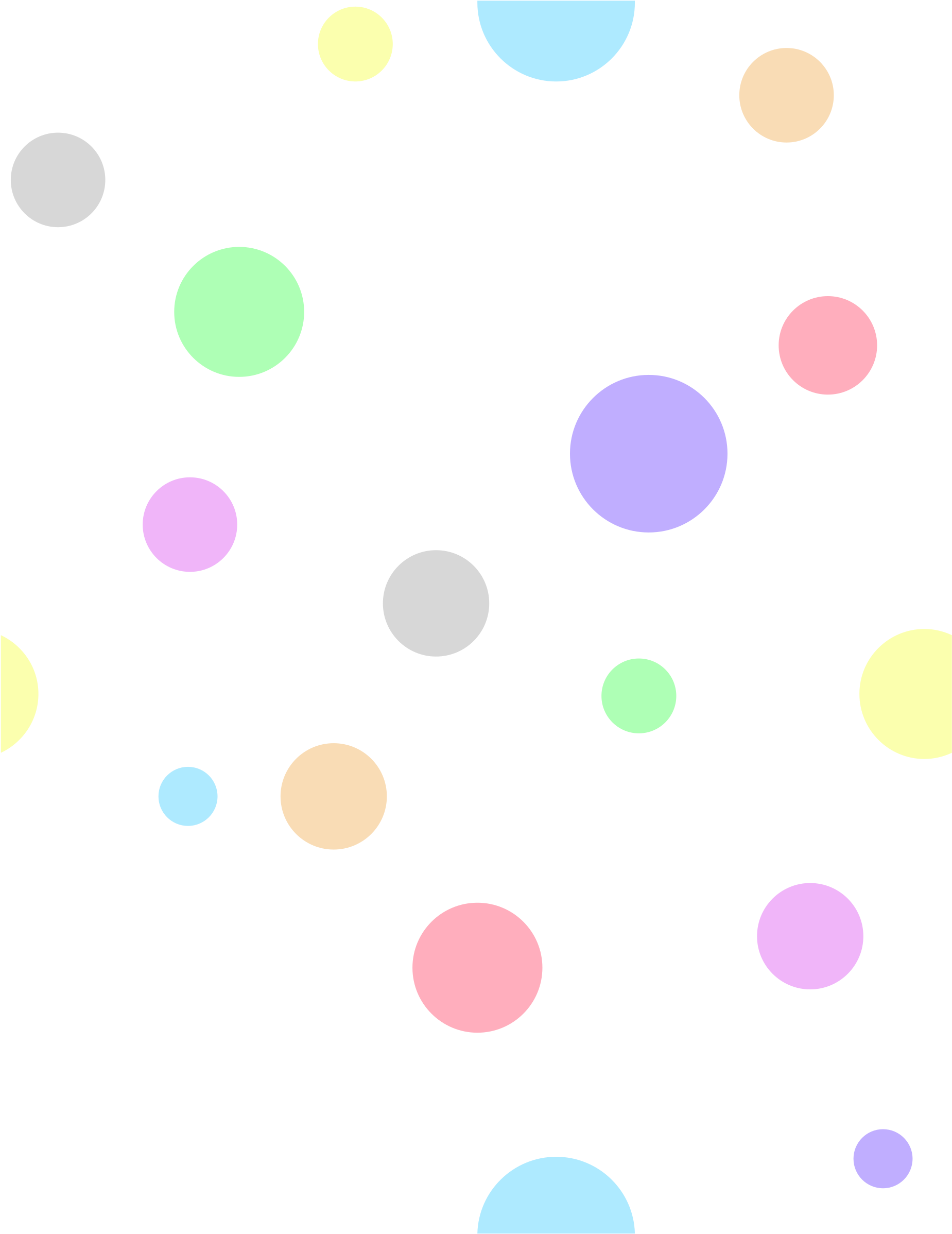 Polka Dot Clipart - صور نقط ملونة (1855x2400)