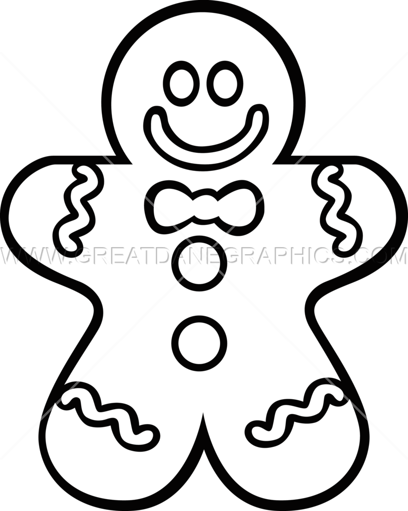 Gingerbread Man - Line Art (825x1034)