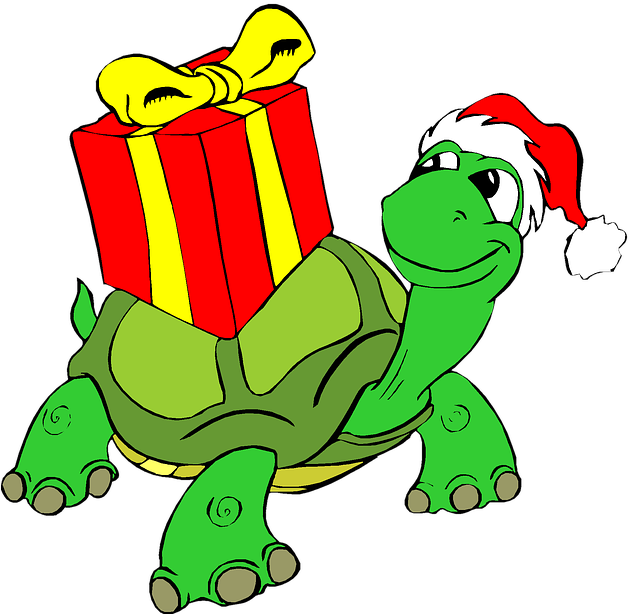 Christmas Turtle Clipart (1280x1276)