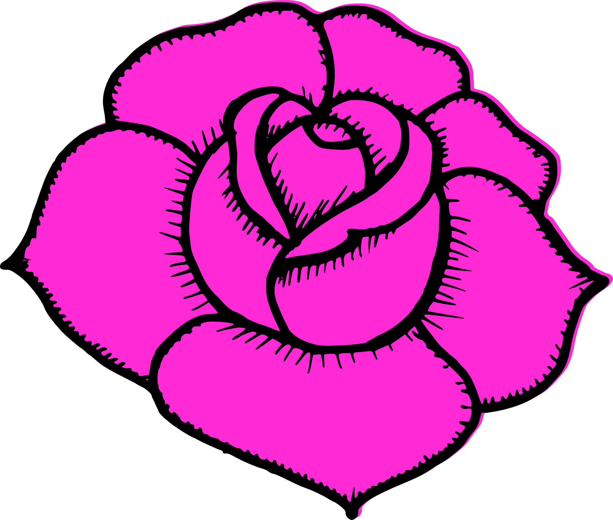 Free Download - Simple Rose Drawing (2007x1703)