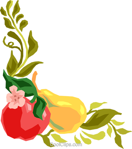 Frame Clipart Fruit - Fruit Corner Borders (426x480)