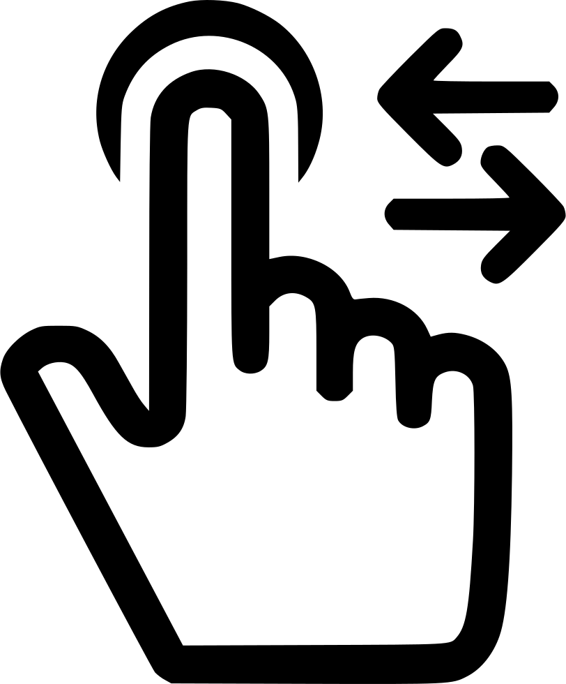 Move Horizontal Arrows Left Right Finger Comments - Clicks Icon (812x980)