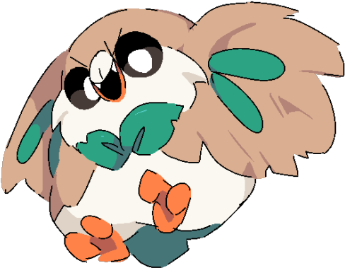 Werewolf Rowlet - Cartoon (540x422)