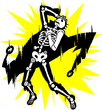 Electrocuted Skeleton, - Blazblue Skeleton (417x450)