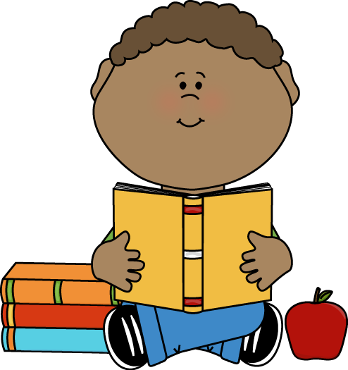 Summer - Boy Reading Clip Art (494x525)