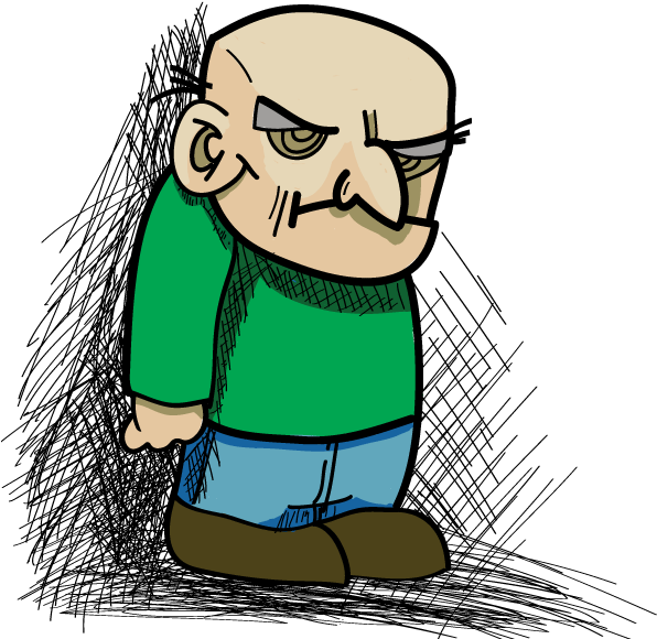 Learning To Draw In Adobe Illustrator ~ Debbie Teakle - Grumpy Old Man Cartoon (612x604)