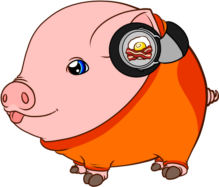 Dj Piggy - Cartoon (1086x900)