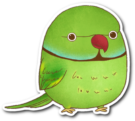 Ringneck Sticker - Blue (480x480)
