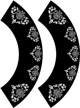 Two Line Damask Diy Cupcake Wrapper - Crescent (306x396)