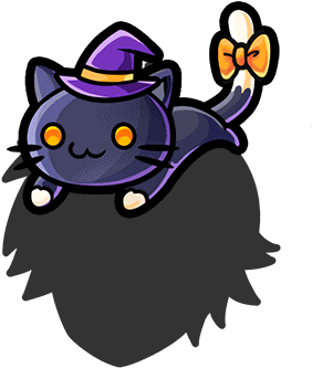 Gear-friendly Black Cat Render - Cartoon (380x380)