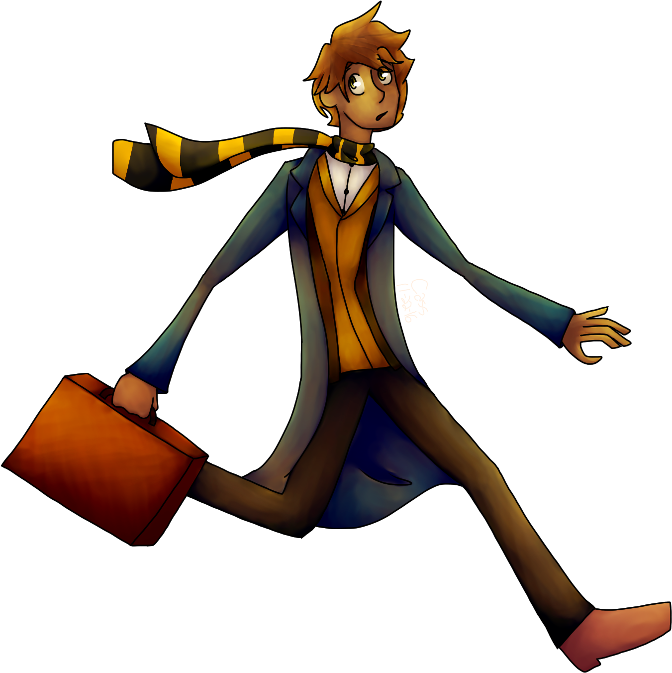 Newt Scamander - Cartoon (1500x1650)