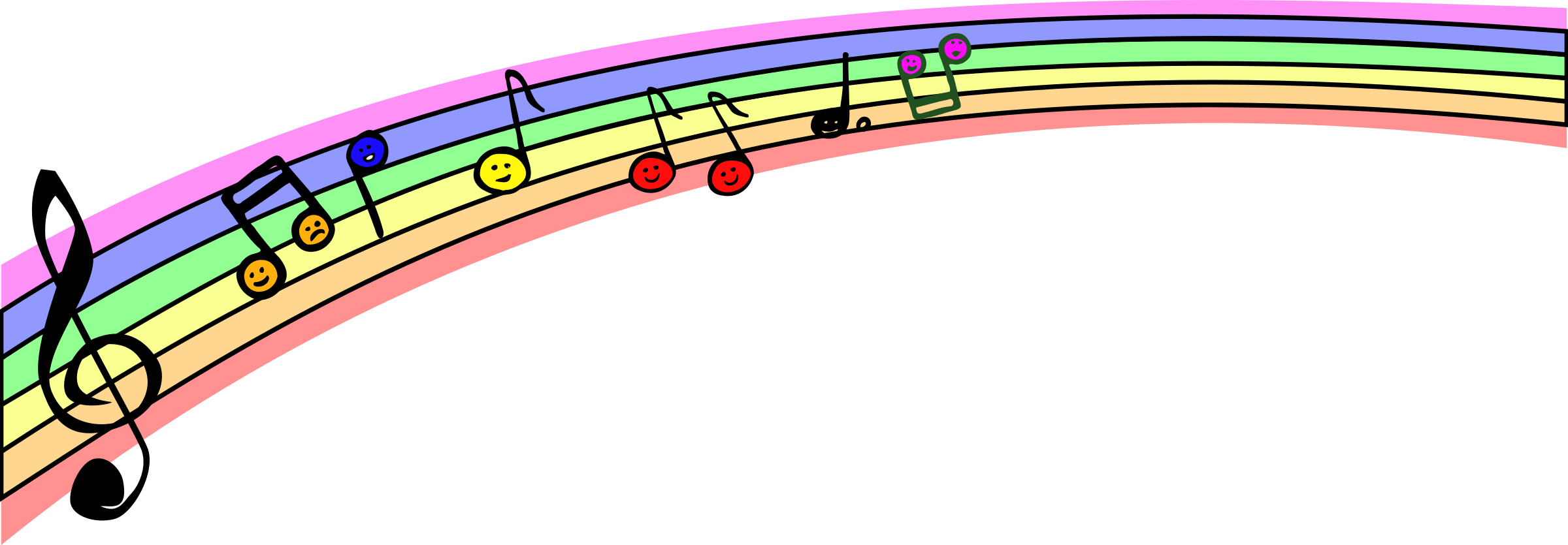Music Notes Clipart (2400x835)