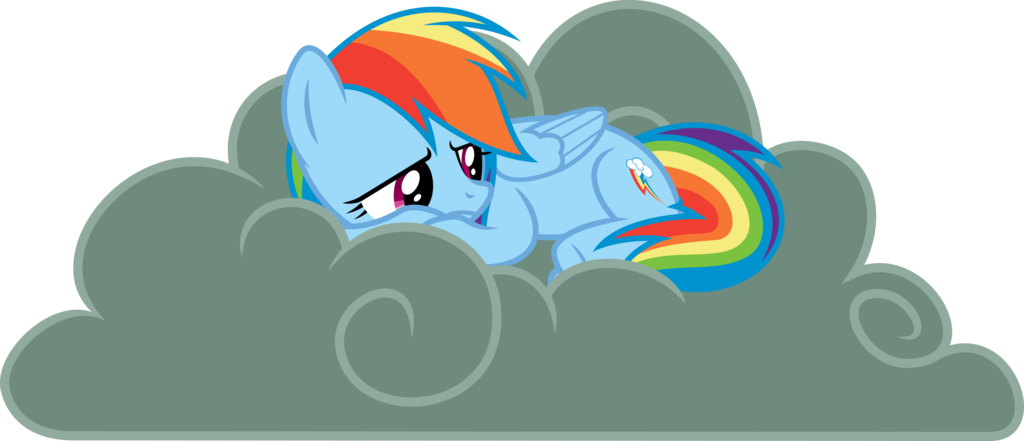 Free Mlp Rainbow Dash Cloud Vector - Mlp Sad Rainbow Dash (1024x441)