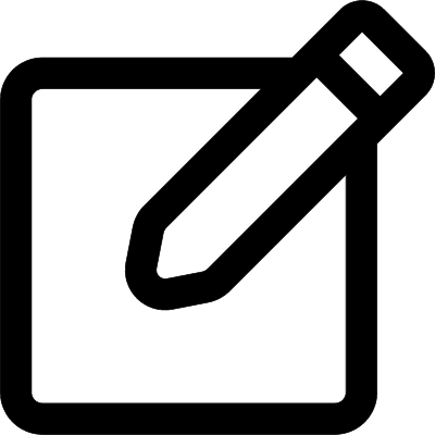 Note Square Outlined Button With A Pencil Vector - Icon (400x400)