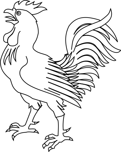 Fighting Rooster Coloring Pages - ديك للتلوين (418x526)