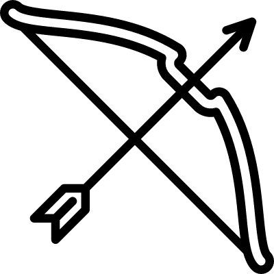 Arrow And Bow Vector - Bow And Arrow Outline (400x400)