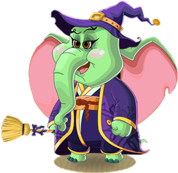 Witch Elephant - Elephant Dressed As Witch (374x359)