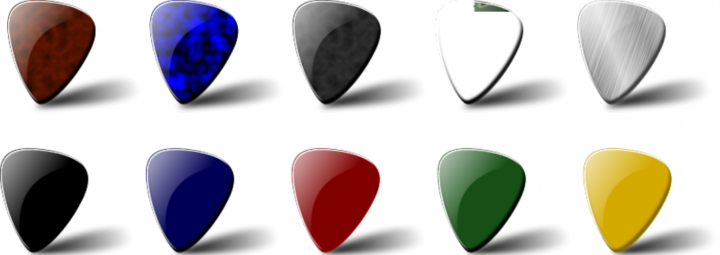 Guitar Pick Set Vector Clip Art - Guitar Pick Vector (1408x500)
