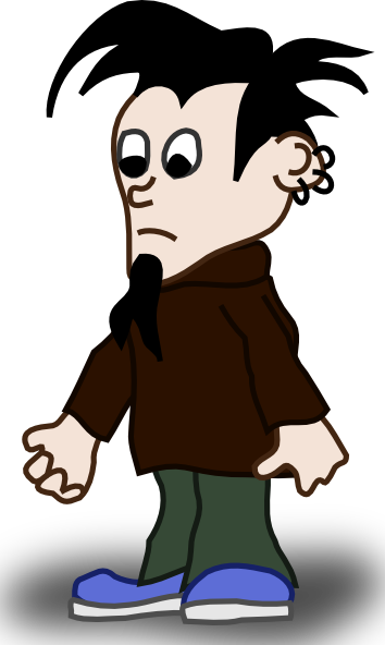 Clip Art Emo - Comic Cartoon Character Human (354x592)