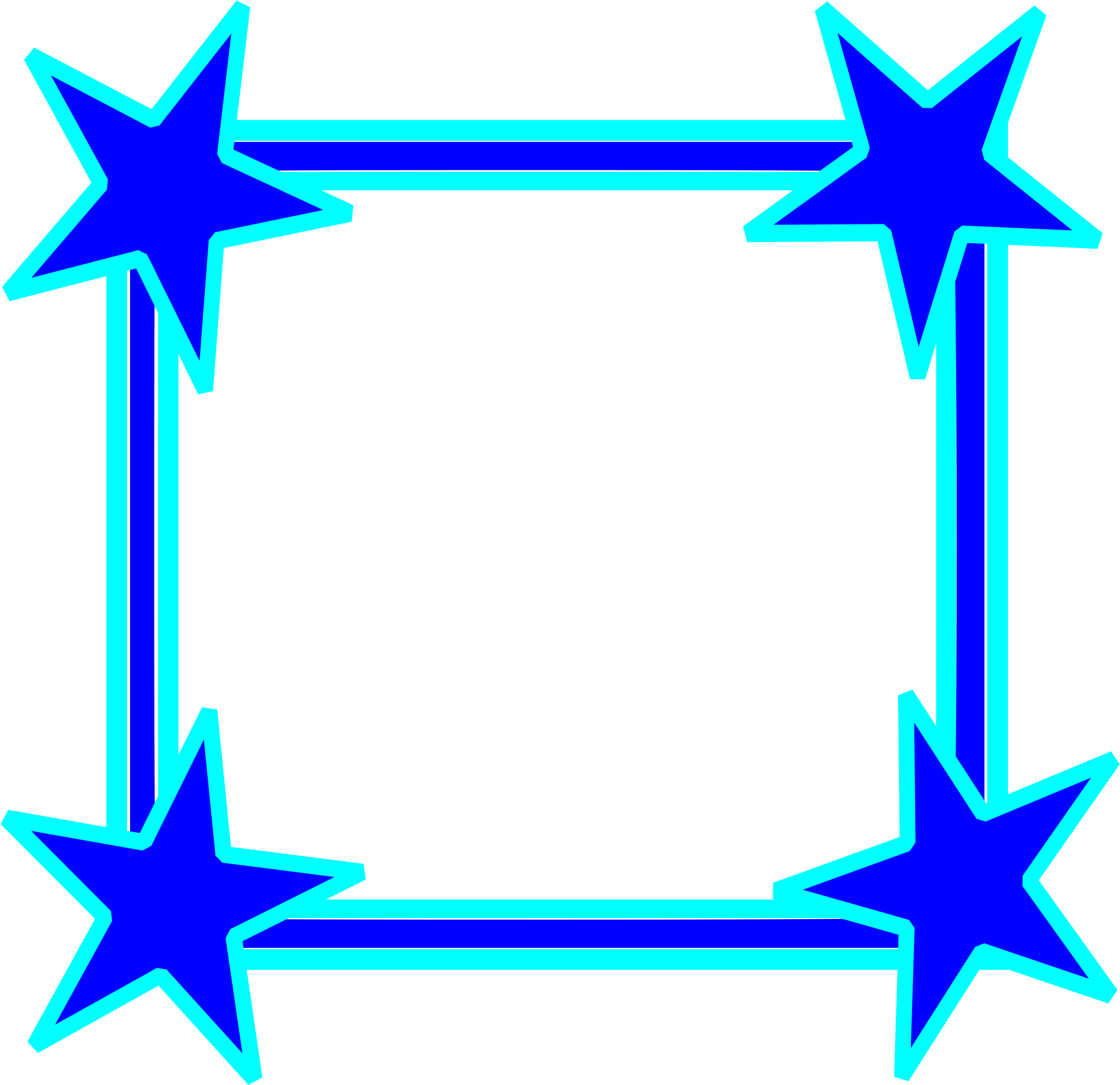Big Image - Blue Clipart Frame (2400x2334)