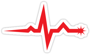 Sticker Featuring A Single, Normal Ecg-wave - Normal Ecg Clipart (375x360)