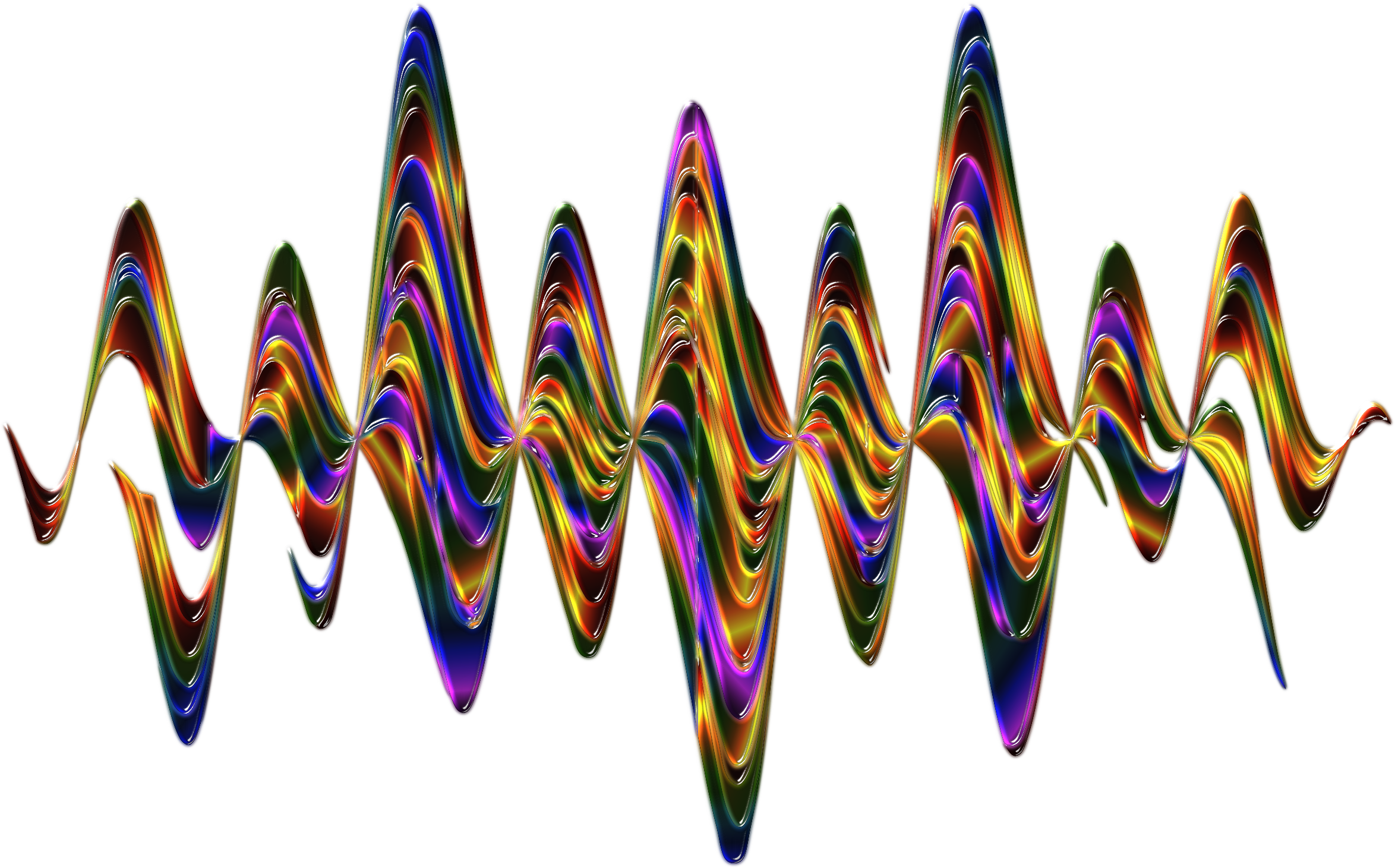 Rainbow Waves 2 - Clip Art (2400x1484)