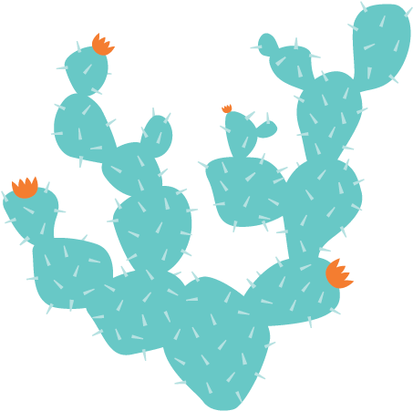 Prickly Pear Cactus Wall Decal - Barbary Fig (660x500)