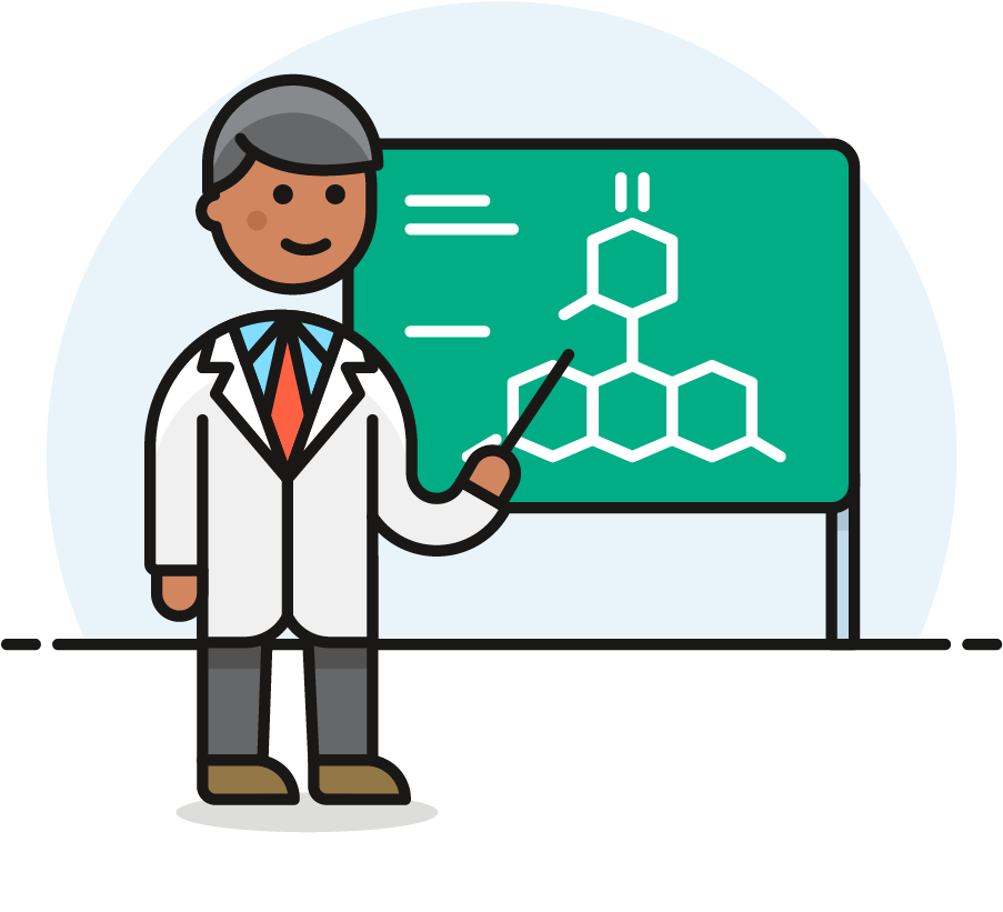 03 Scientist Atom Bond Teaching - Cartoon (1025x1148)