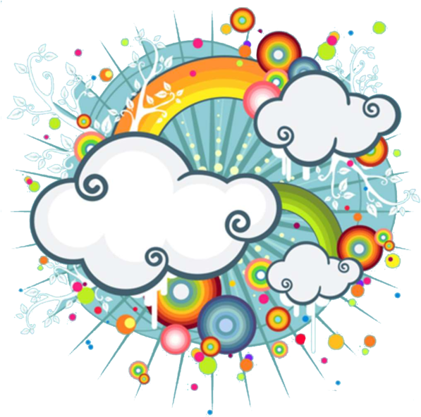 Rainbow Clouds - Rainbow Background (600x600)