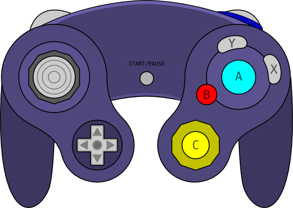 Controller Clipart Gamepad - Nintendo Gamecube Controller Vector (600x425)