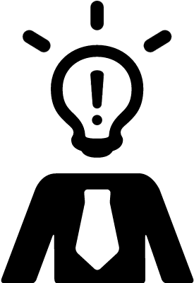 Worker Thinking Vector - Thinking Light Bulb Icon (400x399)