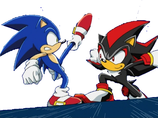 Sonic Vs Shadow Sonic X - Sonic And Shadow Fighting (640x479)