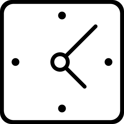 Clock Square Tool Shape Outline Vector - Square Shape Objects Black And White (400x400)