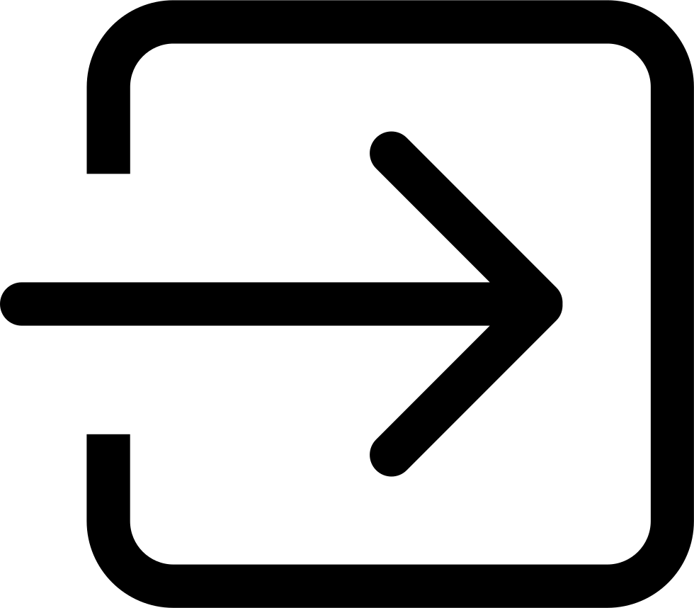 Login Square Arrow Button Outline Comments - Trigger Icon (980x858)
