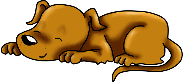 Brown Lovable Labrador - Cartoon (617x279)