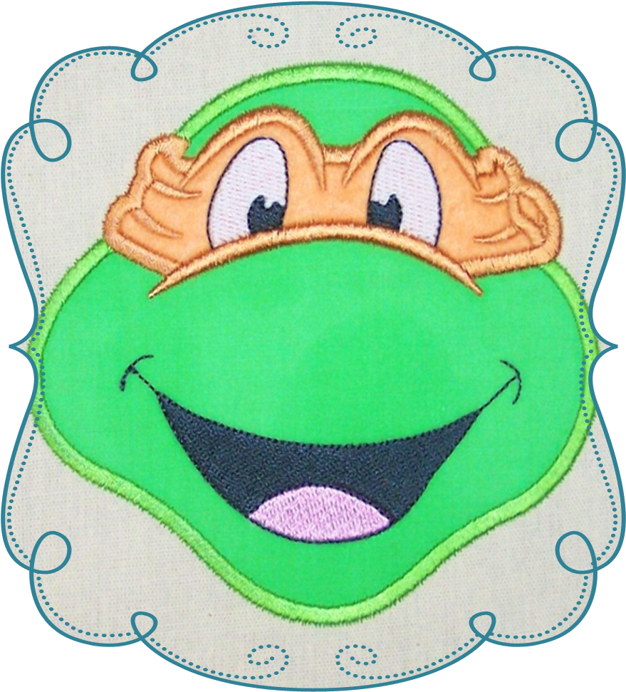 Ninja Turtle Applique - Embroidery (1000x1000)